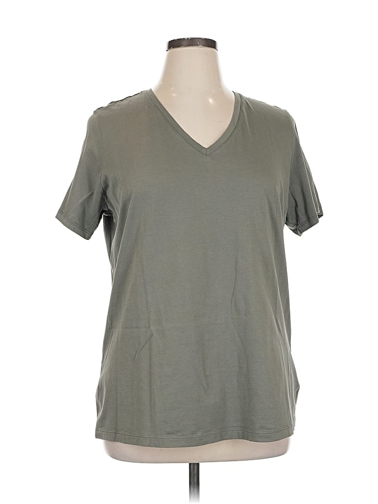 Pre-owned Lands' End Short Sleeve T-shirt In Gray