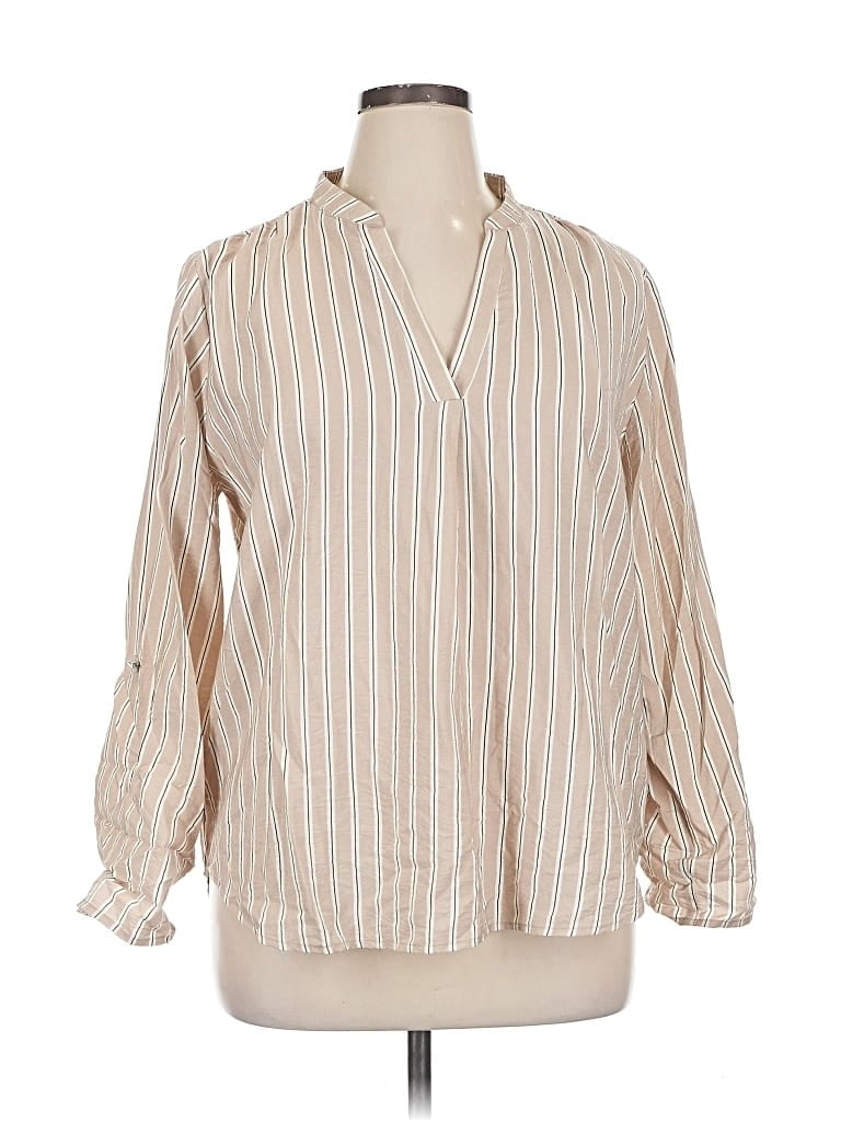 Pre-owned Floral & Ivy Long Sleeve Blouse In Brown