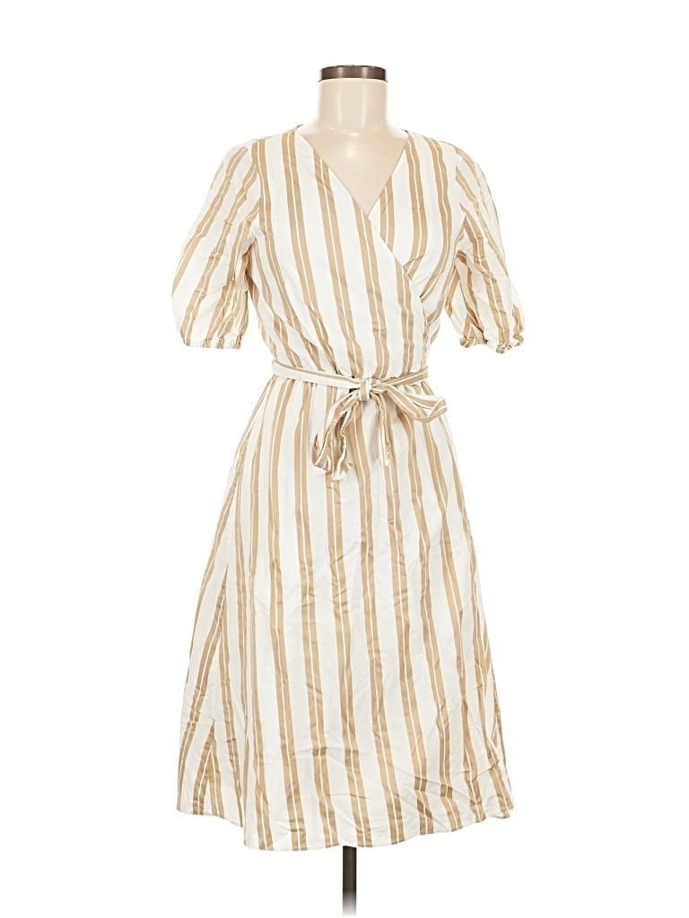 Pre-owned Ann Taylor Casual Dress In White