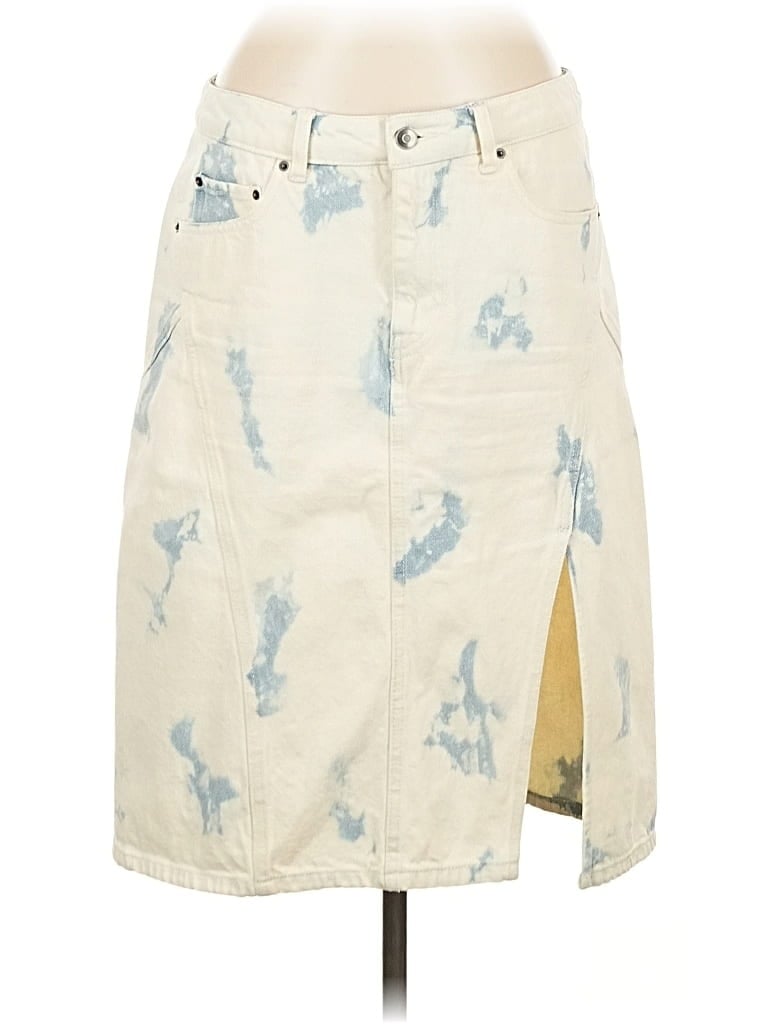Pre-owned Future Collective Denim Skirt In White