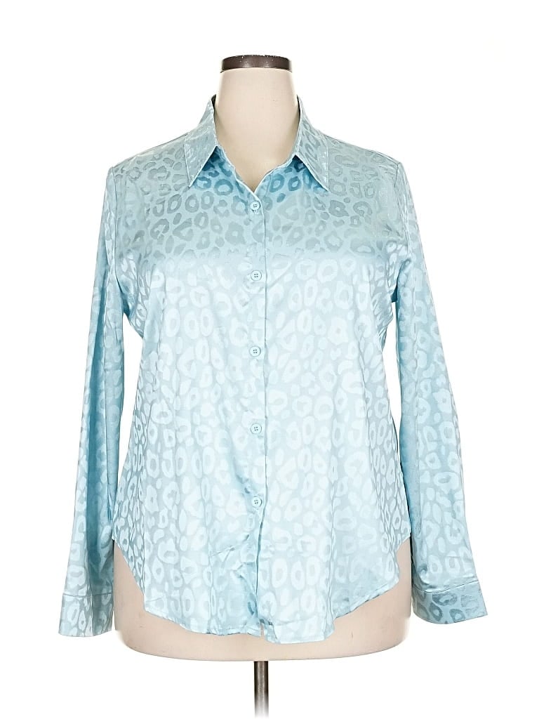 Pre-owned Unbranded Long Sleeve Blouse In Blue