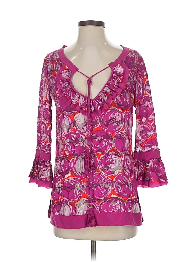 Pre-owned Tory Burch 3/4 Sleeve Blouse In Pink
