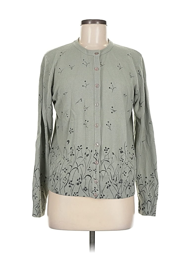 Pre-owned Sag Harbor Cardigan Sweater In Green