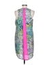 Charlie Jade 100% Polyester Graphic Silver Pink Cocktail Dress Size L - photo 2