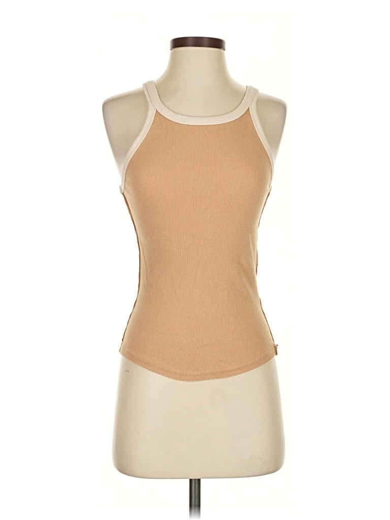 Pre-owned We The Free Tank Top Tan Halter Neckline Tops In Brown