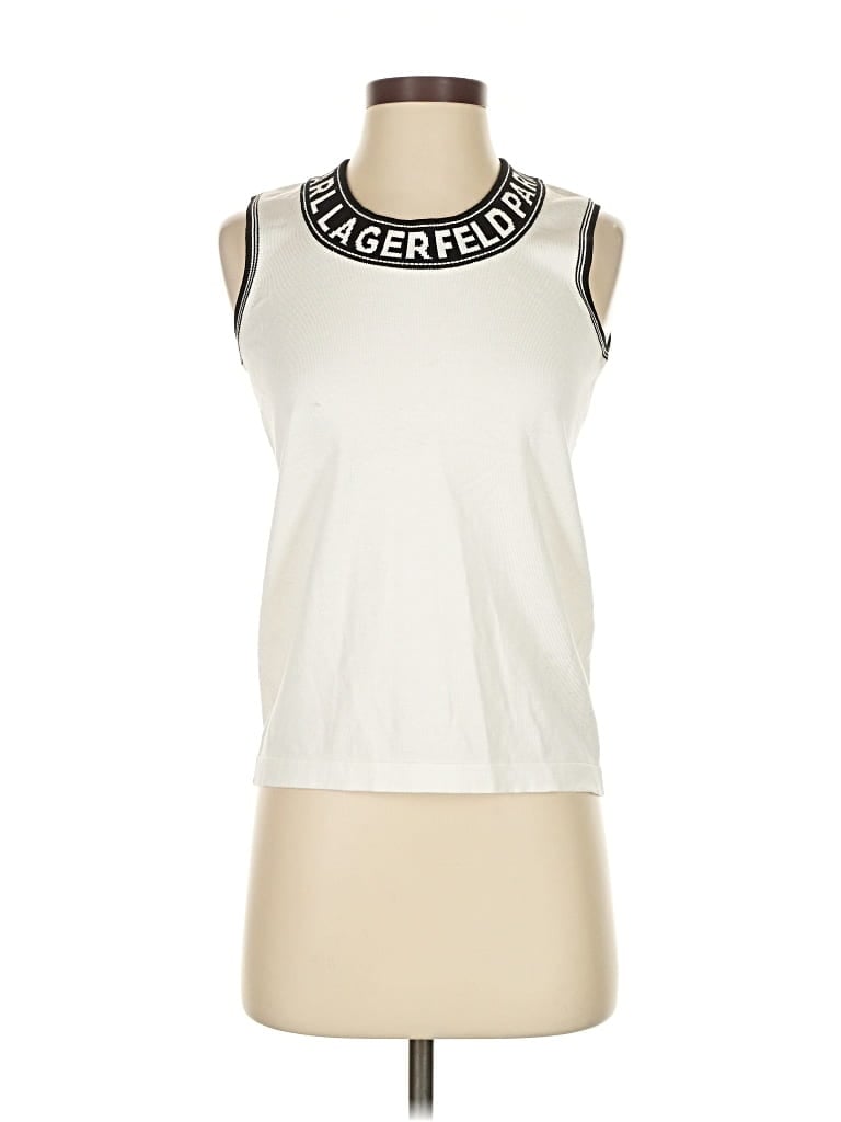 Pre-owned Karl Lagerfeld Sweater Vest In White