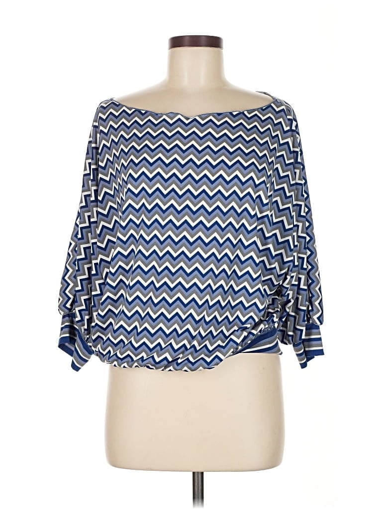 Pre-owned Max Studio 3/4 Sleeve T-shirt In Blue