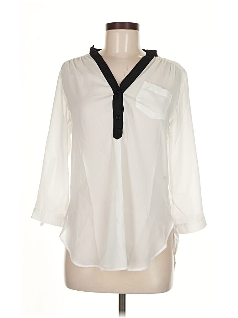 Pre-owned A. Byer 3/4 Sleeve Blouse In White