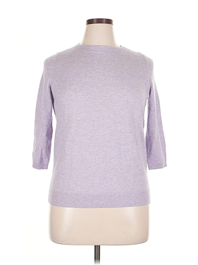 Pre-owned Talbots Cashmere Pullover Sweater In Purple