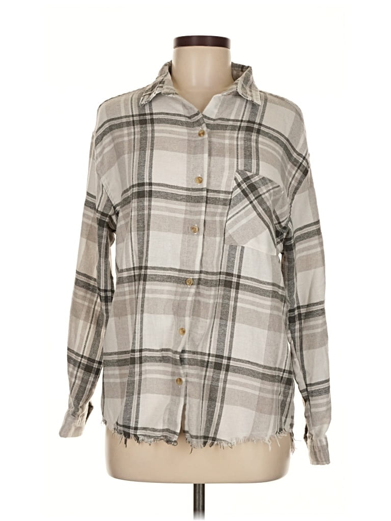 Pre-owned Just Polly Long Sleeve Blouse In Brown