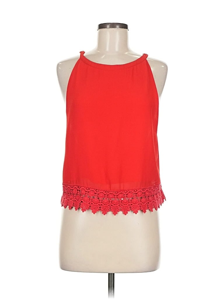 Pre-owned Naked Zebra Sleeveless Top Red Halter Neckline Tops