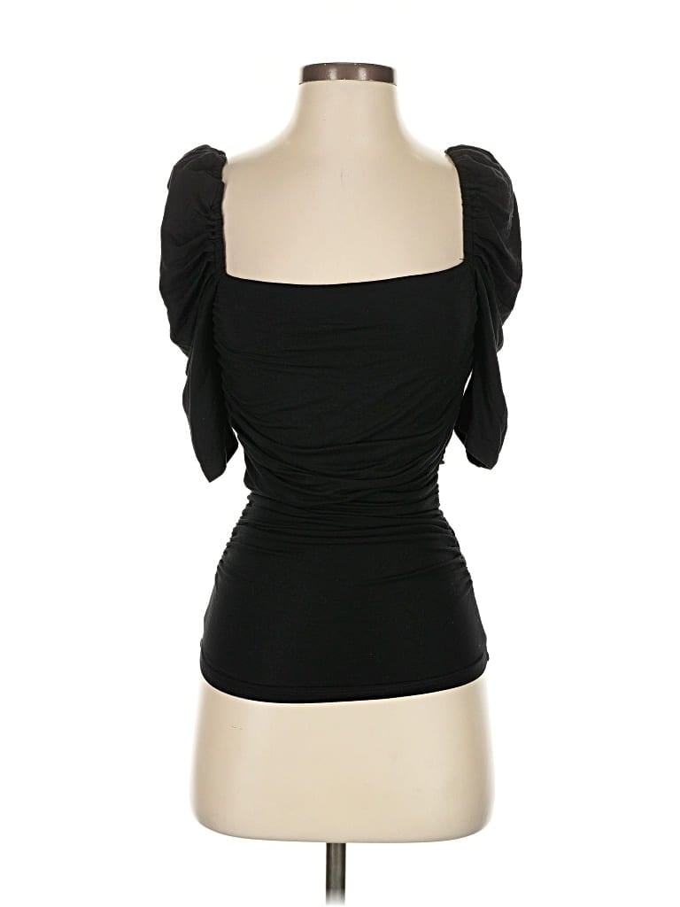 Pre-owned Frame Short Sleeve Top Black Sweetheart Neckline Tops