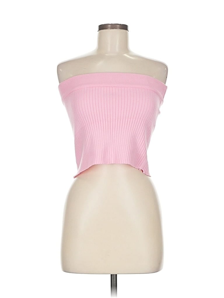 Pre-owned Meshki Tube Top Pink Strapless Neckline Tops