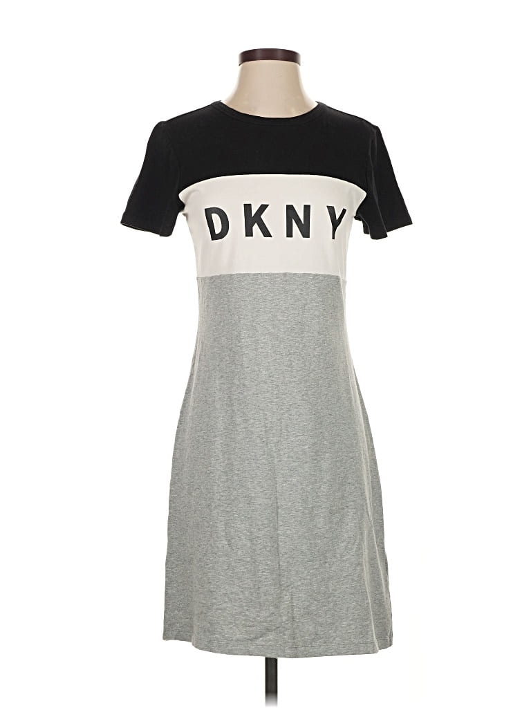 Pre-owned Dkny Sport Casual Dress In Gray