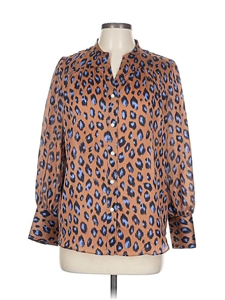Pre-owned Ann Taylor Long Sleeve Blouse In Brown