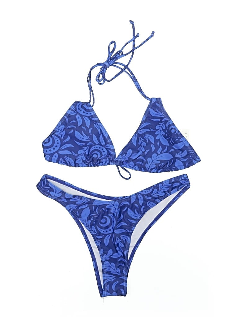 Pre-owned Unbranded Two Piece Swimsuit In Blue