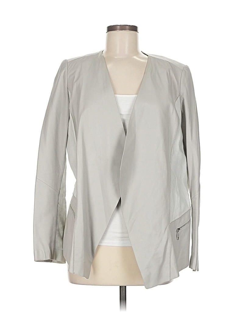 Pre-owned Lafayette 148 Blazer Jacket In Gray