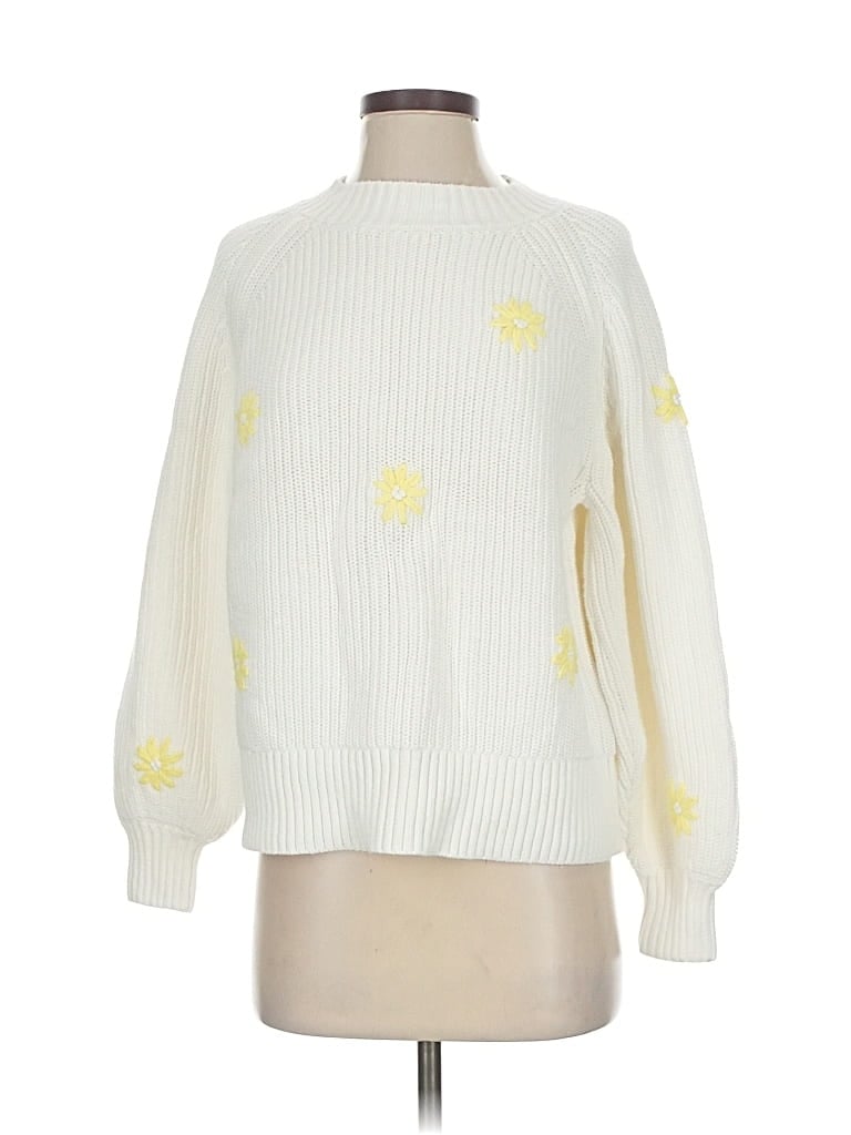 Pre-owned Smash + Tess Pullover Sweater In White