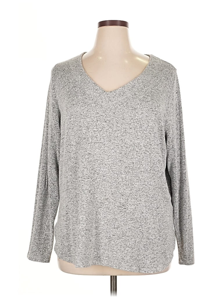 Pre-owned Ava & Viv Pullover Sweater In Silver
