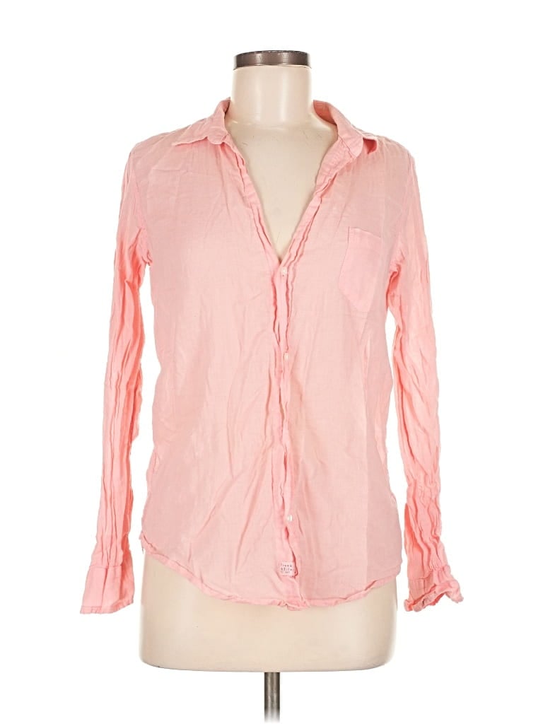 Pre-owned Frank & Eileen Long Sleeve Blouse In Pink