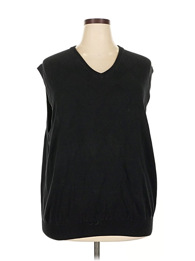 Pre-owned Van Heusen Sweater Vest In Black