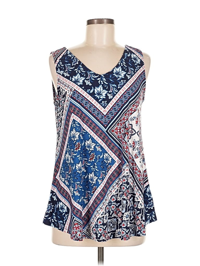 Pre-owned Westport Sleeveless Top Blue Halter Neckline Tops