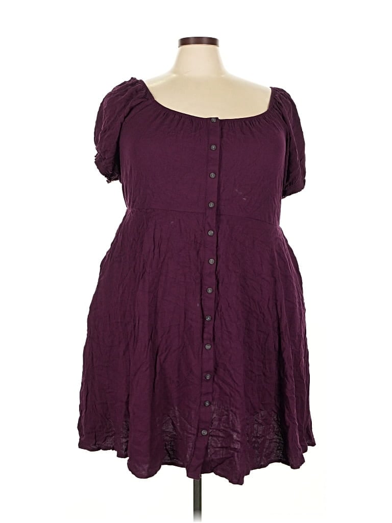 Pre-owned Torrid Short Sleeve Blouse In Purple