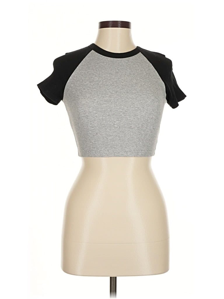 Pre-owned Shein Short Sleeve Turtleneck In Gray