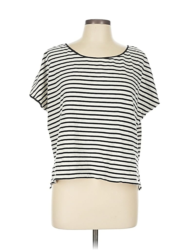 Pre-owned Apiece Apart Short Sleeve Top Ivory Scoop Neck Tops In White