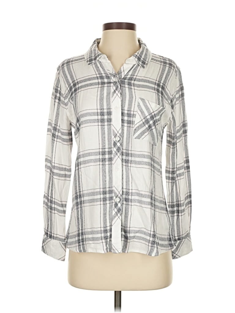 Pre-owned Rails Long Sleeve Button Down Shirt In White