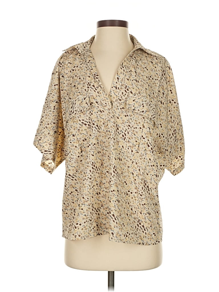 Pre-owned Coco + Carmen 3/4 Sleeve T-shirt In Brown