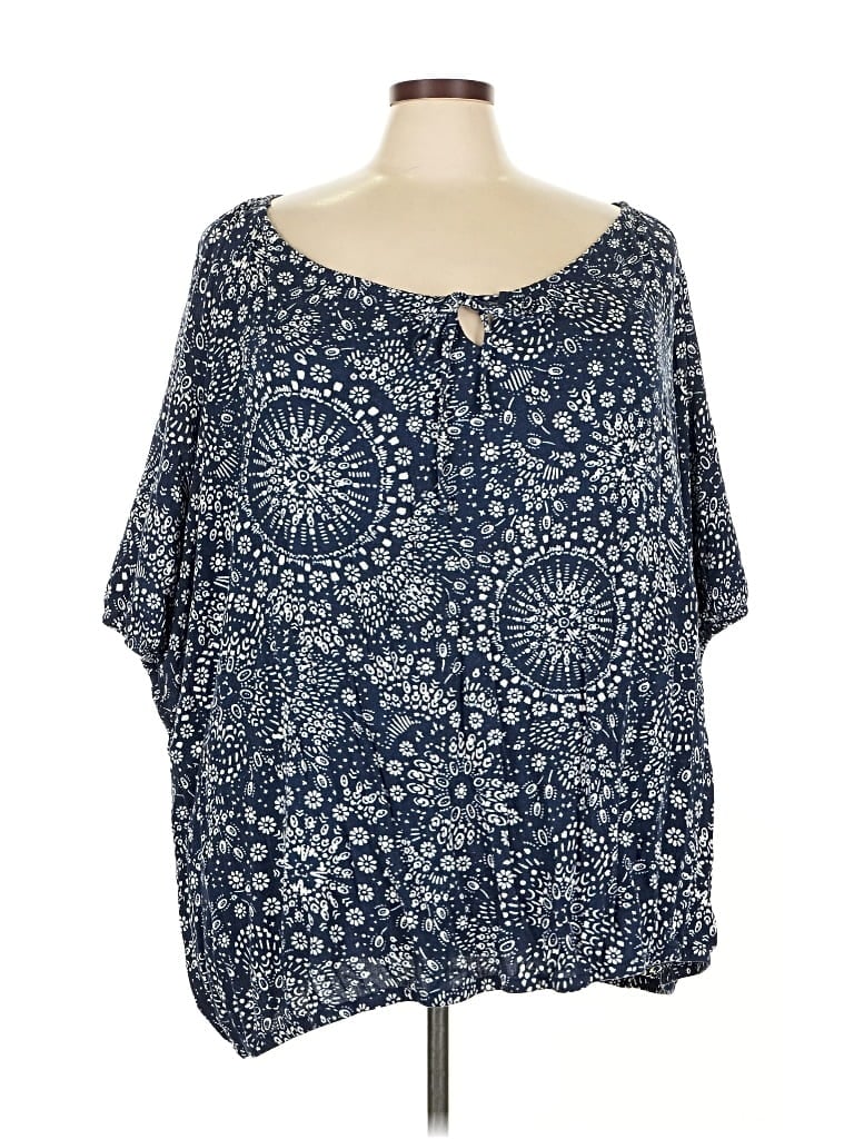 Pre-owned Torrid Short Sleeve Blouse In Blue
