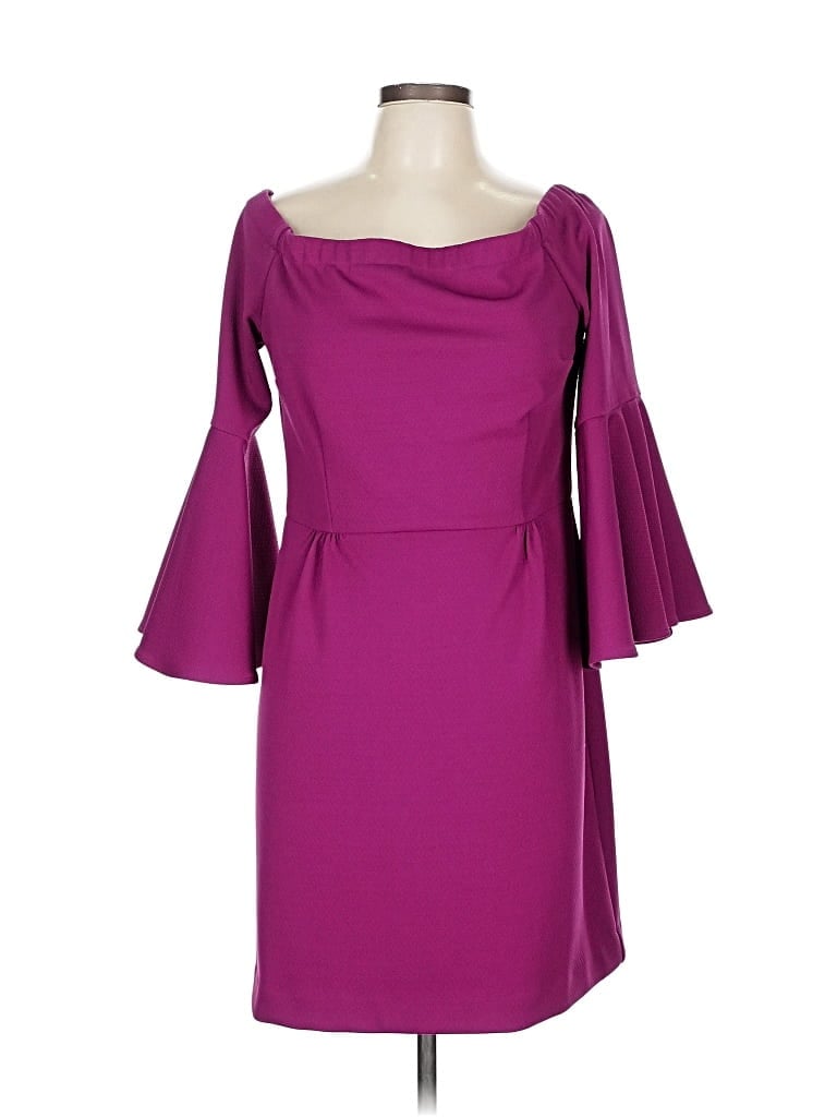 Pre-owned Trina Trina Turk 3/4 Sleeve Top Purple Boatneck Tops