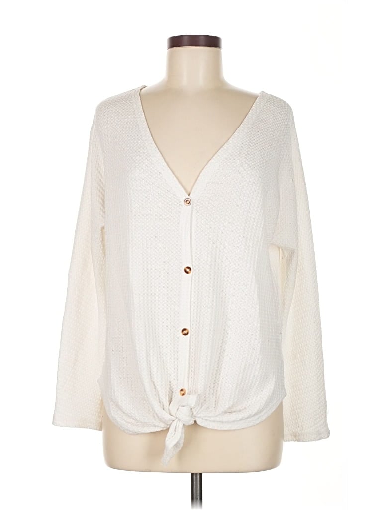 Pre-owned Unbranded Cardigan Sweater In White