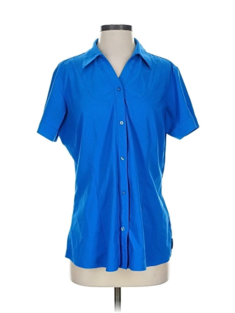 Pre-owned Merrell Short Sleeve Blouse In Blue