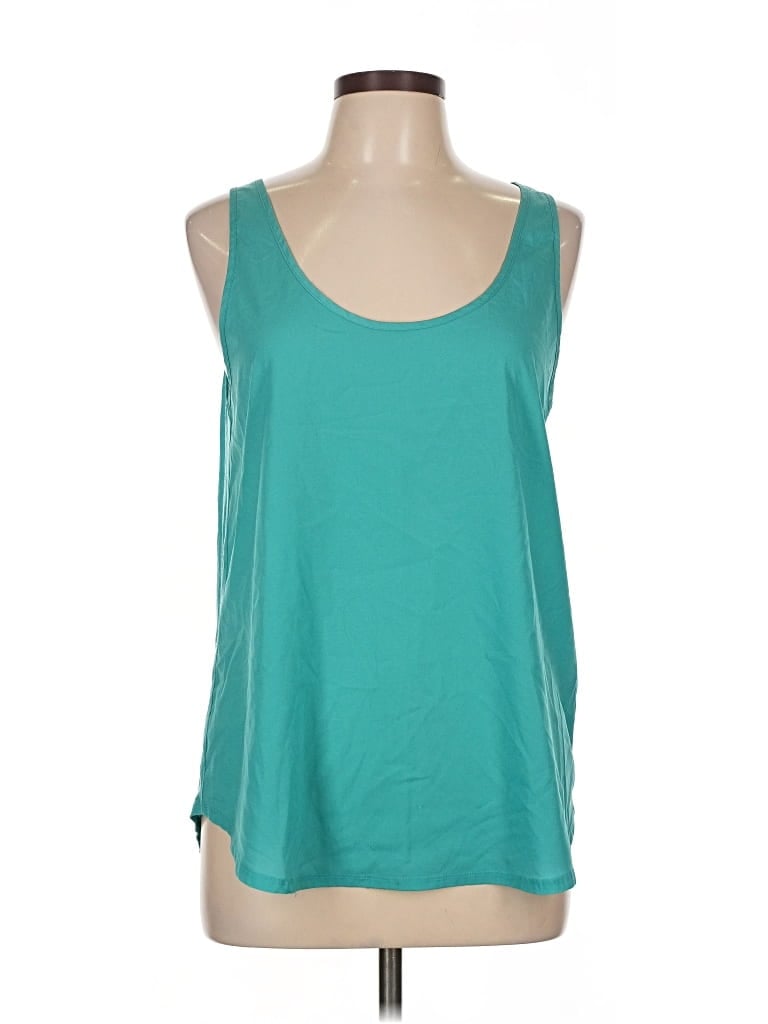 Pre-owned French Connection Sleeveless Top Teal Scoop Neck Tops In Blue