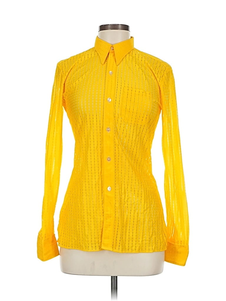Pre-owned Assorted Brands Long Sleeve Blouse In Yellow