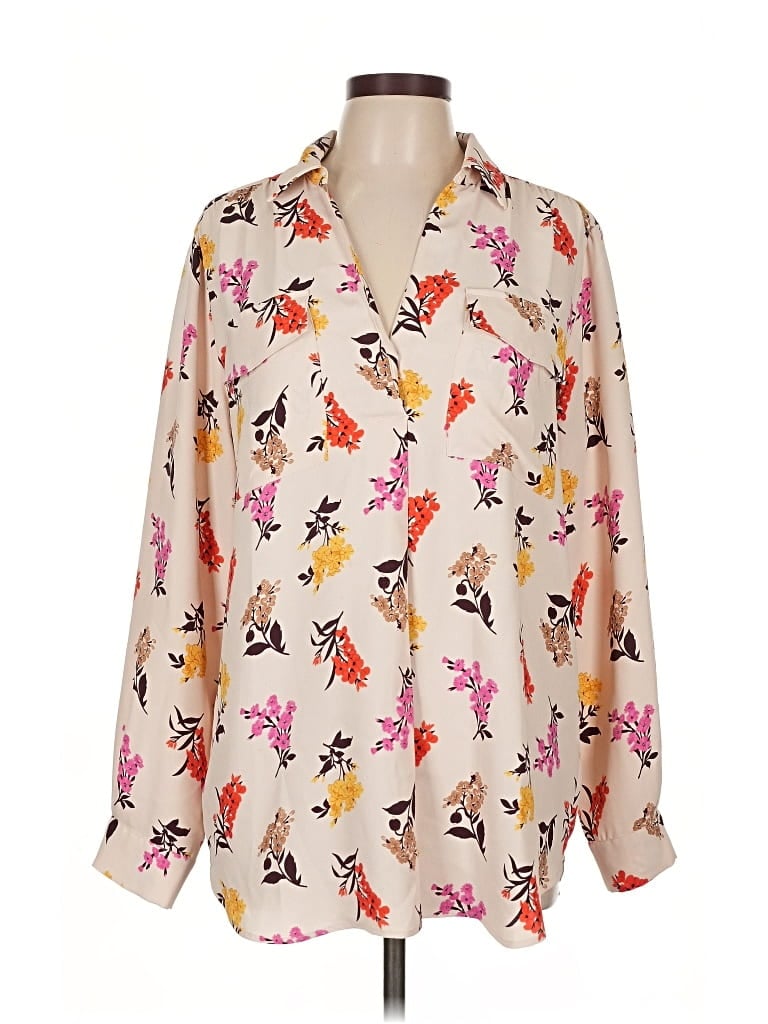 Pre-owned Ann Taylor Long Sleeve Blouse In Brown