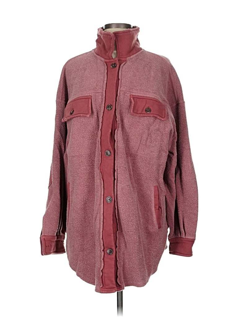Pre-owned Free People Coat In Burgundy