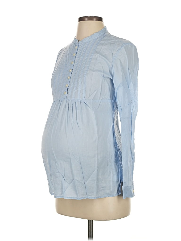 Pre-owned Gap - Maternity Long Sleeve Blouse In Blue