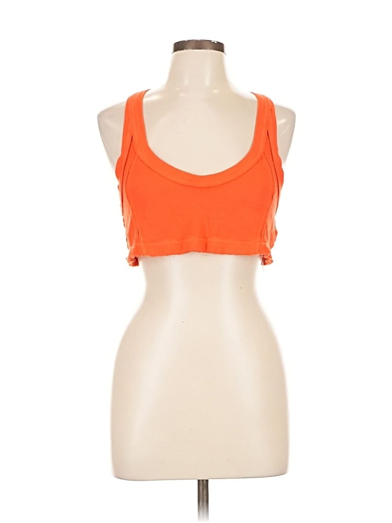 Pre-owned Out From Under Tank Top Orange Halter Neckline Tops