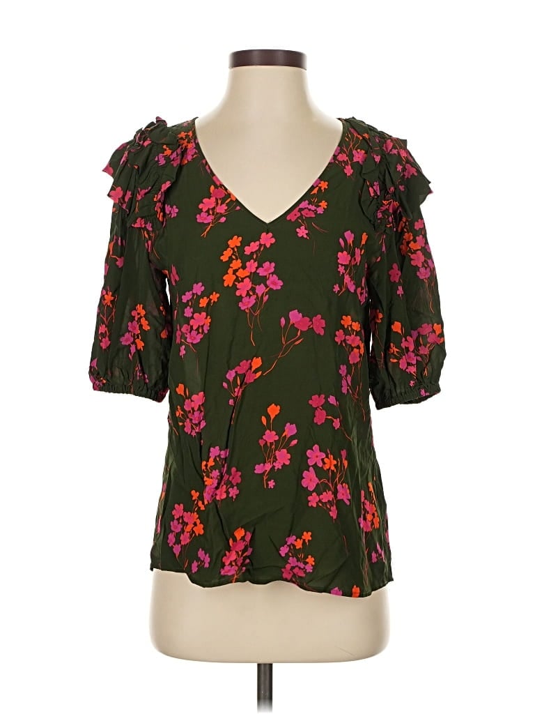 Pre-owned Caballero 3/4 Sleeve Blouse In Green