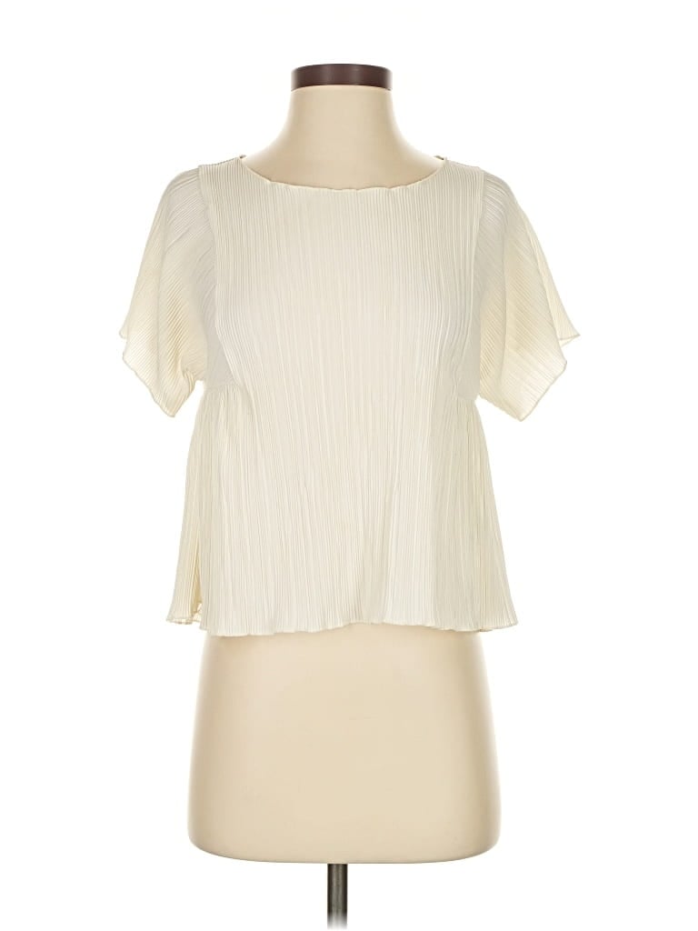 Pre-owned Madewell Short Sleeve Blouse In White