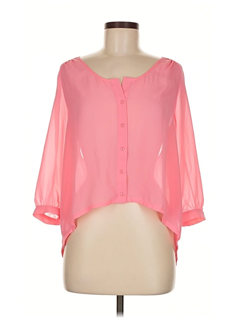 Pre-owned Sparkle & Fade 3/4 Sleeve Blouse In Pink