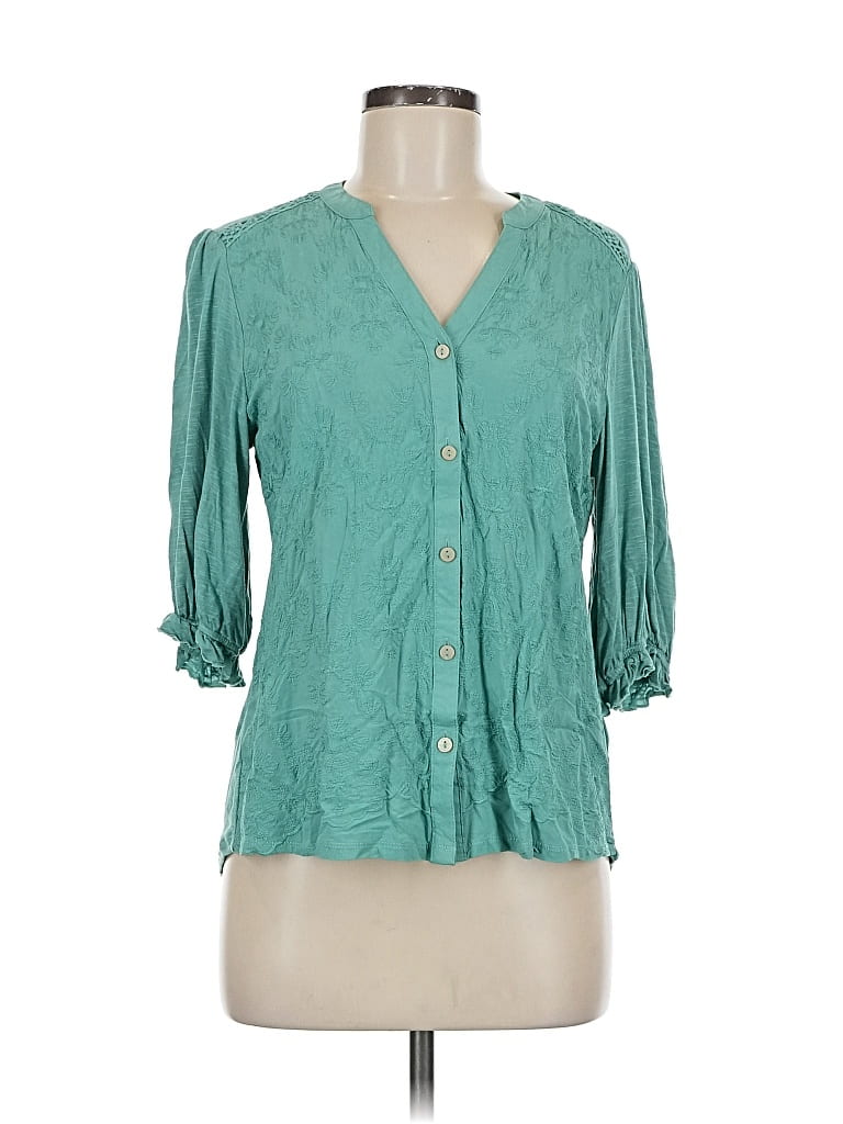 Pre-owned Democracy 3/4 Sleeve Blouse In Blue