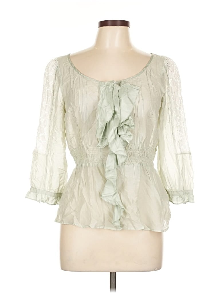 Pre-owned Floreat 3/4 Sleeve Blouse In White