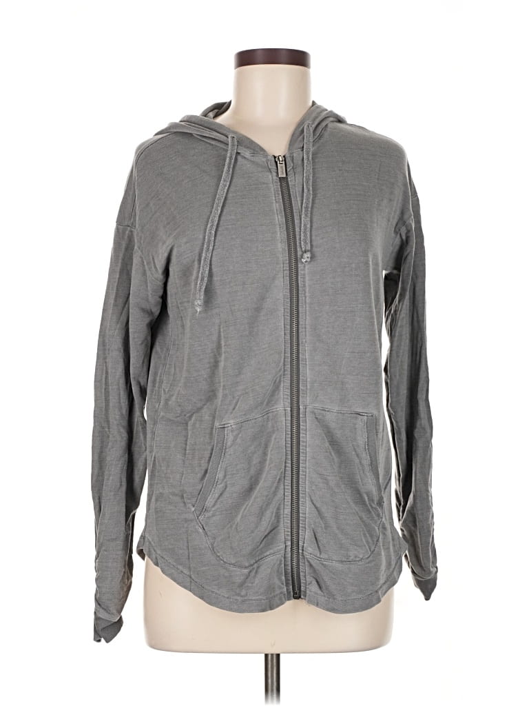 Pre-owned Splendid Zip Up Hoodie In Gray
