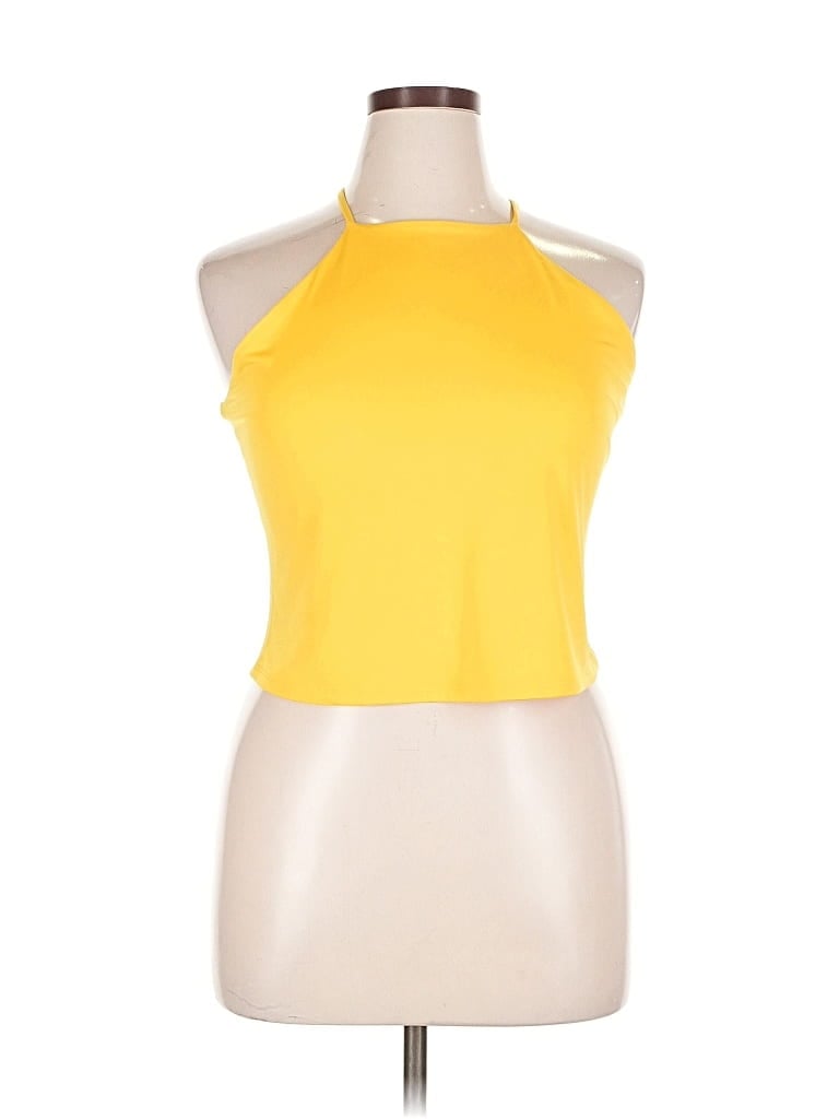 Express Tank Top Yellow Halter Neckline Tops