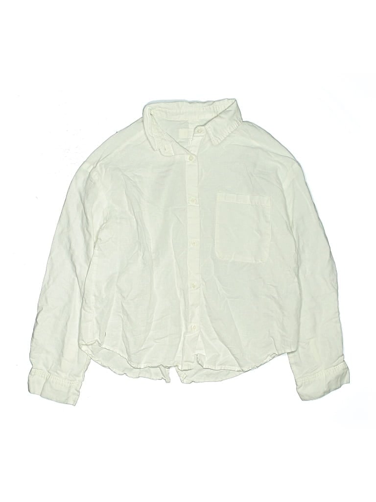 Pre-owned Zara Kids' Long Sleeve Button Down Shirt In White