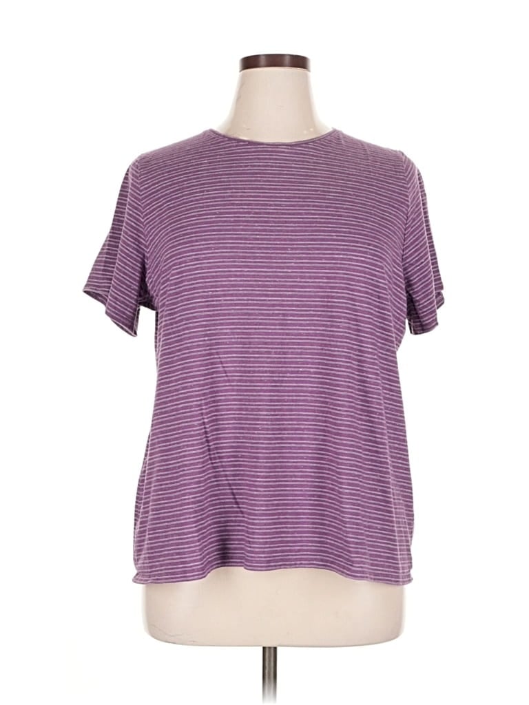 Pre-owned Croft & Barrow Short Sleeve T-shirt In Purple